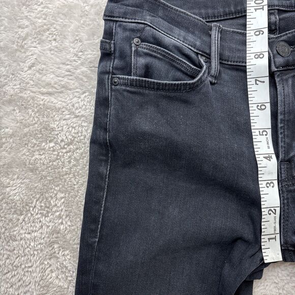 MOTHER Rascal Ankle Snippet Raw Hem Jeans 25 Black Blackbird Skinny Denim - Picture 12 of 16